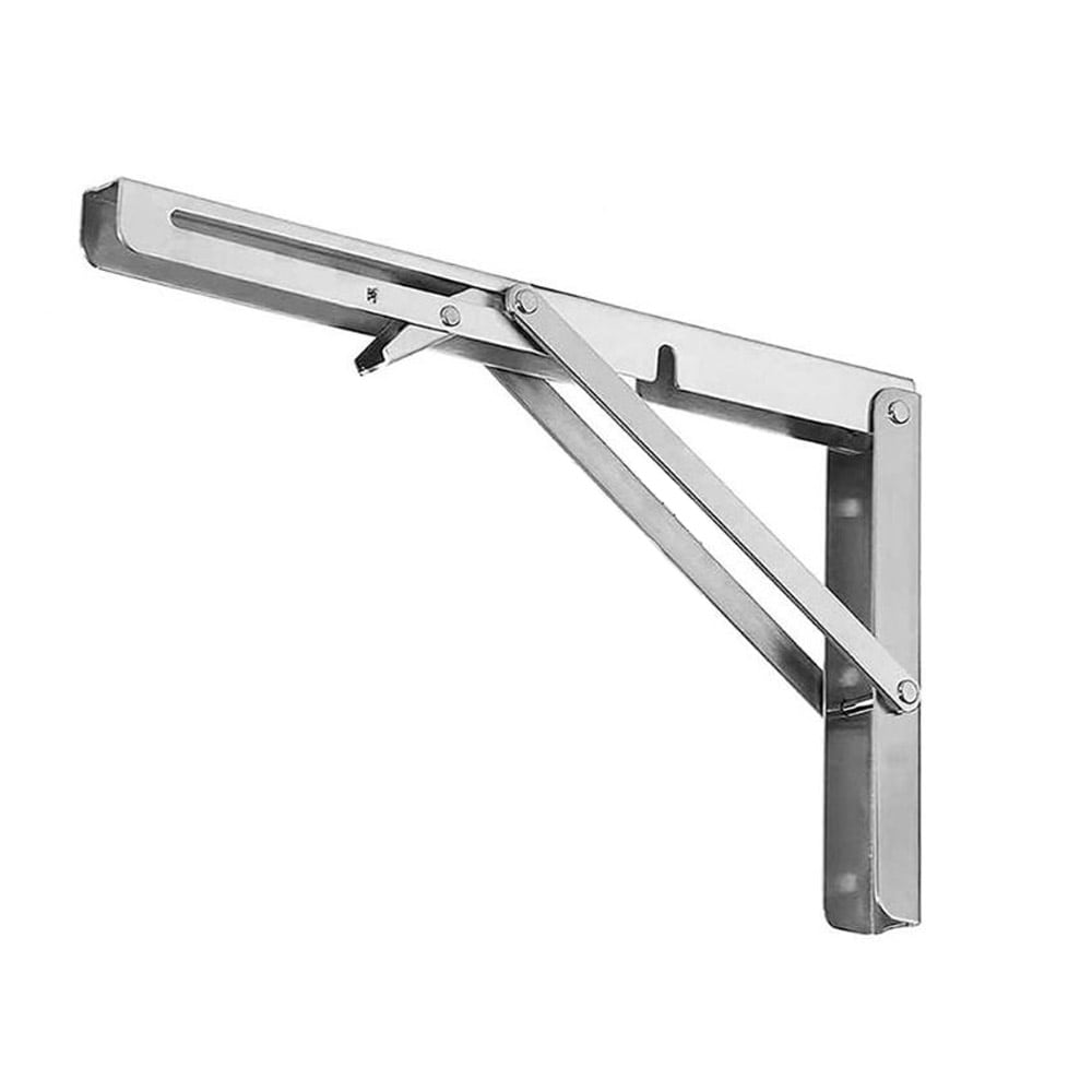 Sammenleggbar konsoll 450 x 170 mm – sølvfarget stål for solid veggmontering