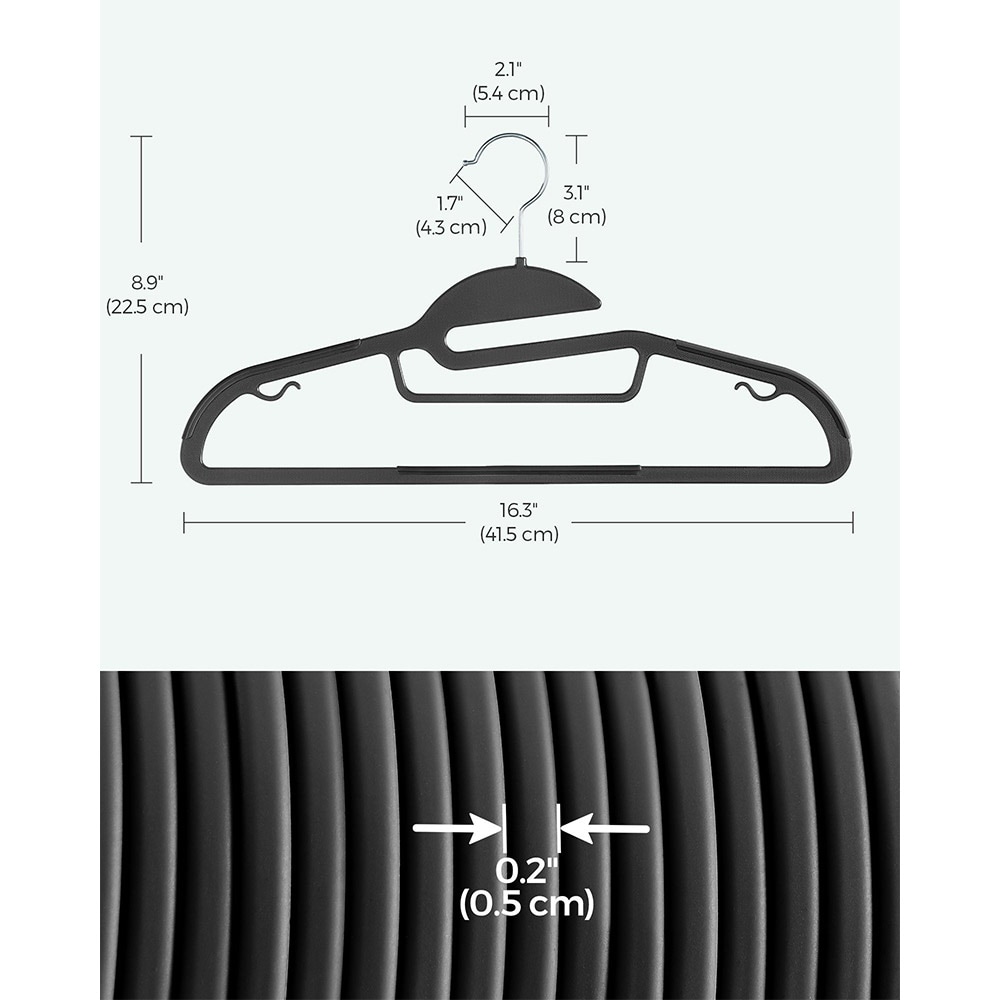 Plastkleshengere 50-pk - Svart