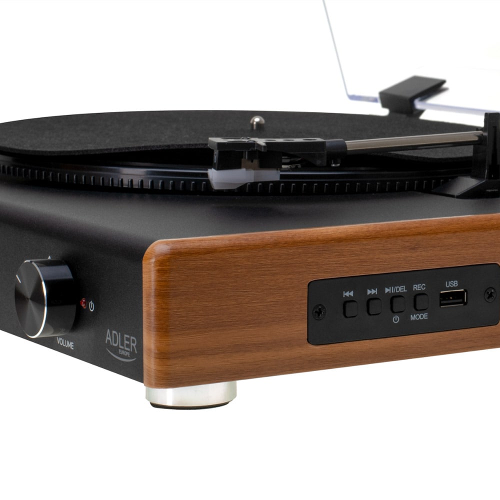 Platespiller med USB, Bluetooth og kraftige stereohøyttalere