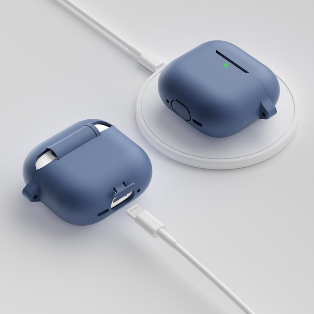 KeyBudz Elevate Series-deksel med nøkkelring for Airpods 4. generasjon - blå
