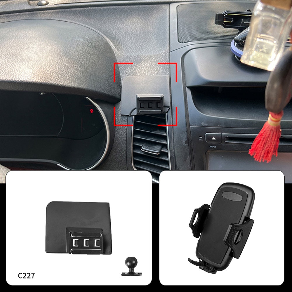 Mobilholder Kia Sorento 2009-2014 – Fast Montering uten Skade på Interiør