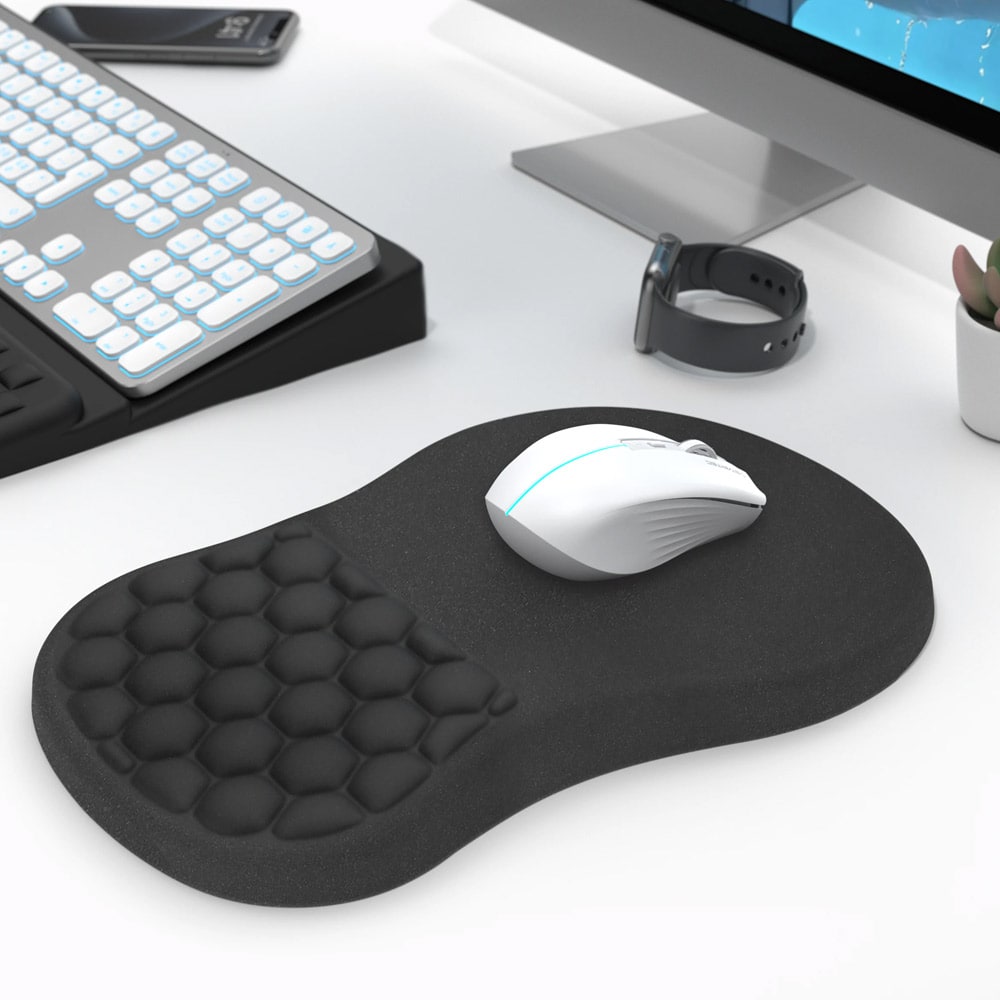 Ergonomisk håndleddsstøtte med musematte - med minneskum og gel