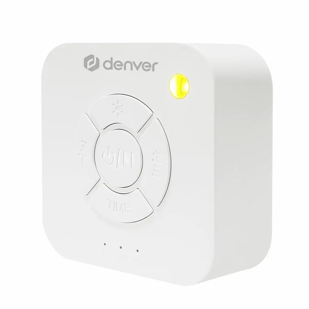 Denver WN-93 Hvit støymaskin med naturlig lyd, pustelys og lang batterilevetid