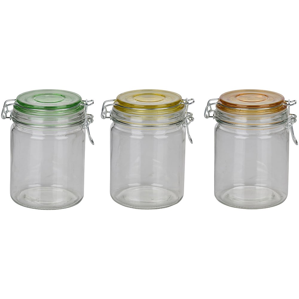 Oppbevaringskrukker av glass med snap-on-lokk, 700 ml - 3-pk