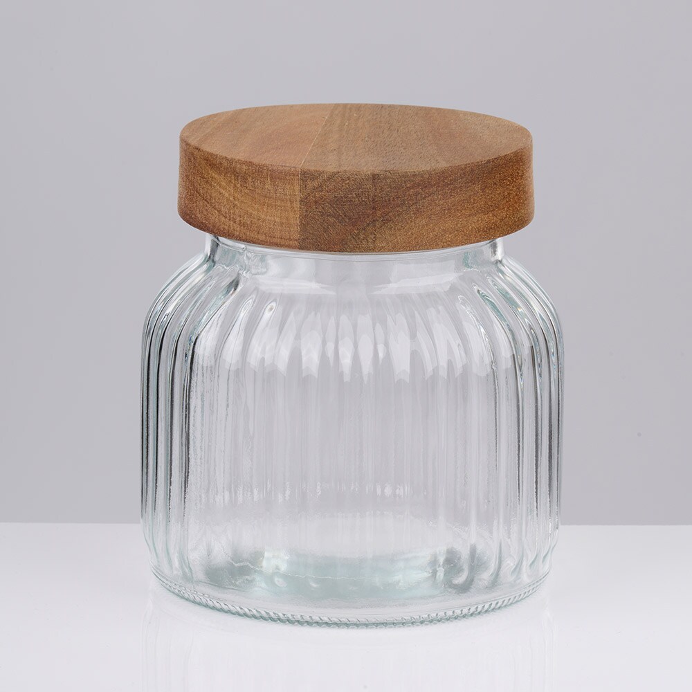 Glasskrukke med trelokk, ca. 700 ml, med lufttett forsegling