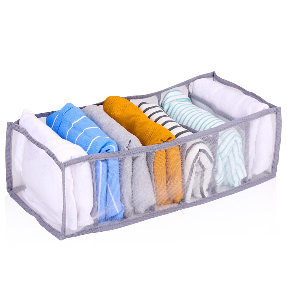 Klesoppbevaring med 7 rom, sammenleggbar, 36x17x12 cm