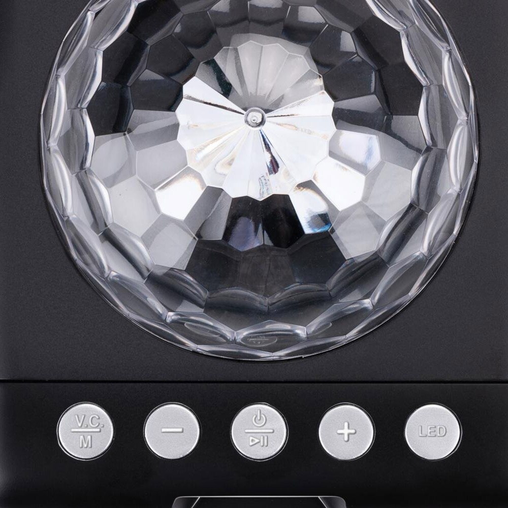 Trådløs karaokehøyttaler med Bluetooth og LED-flammeeffekt, 25 W