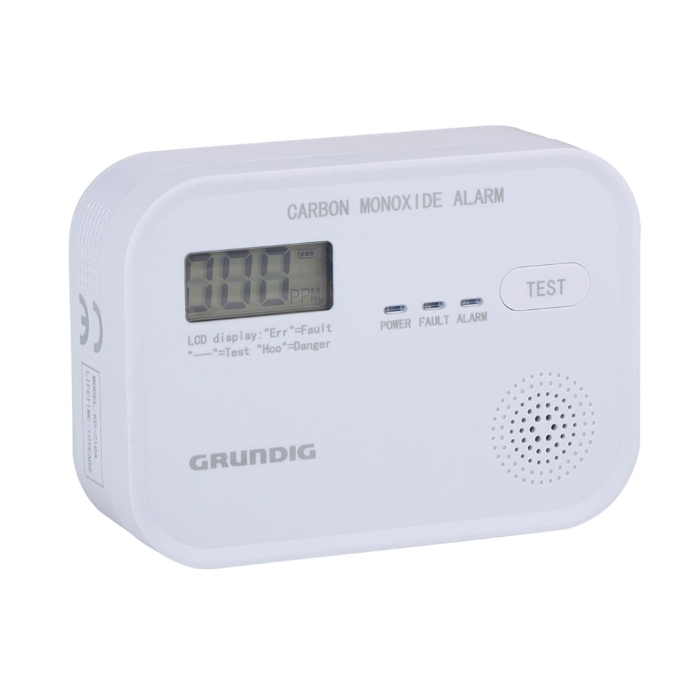 Grundig Karbonmonoksidalarm 85dB med LCD-display