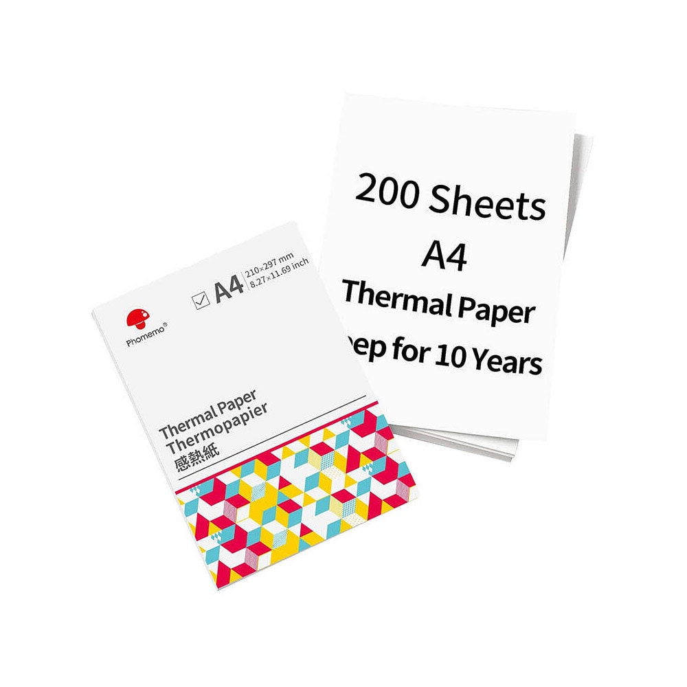 A4 termopapir 200 ark for Phomemo termoprintere