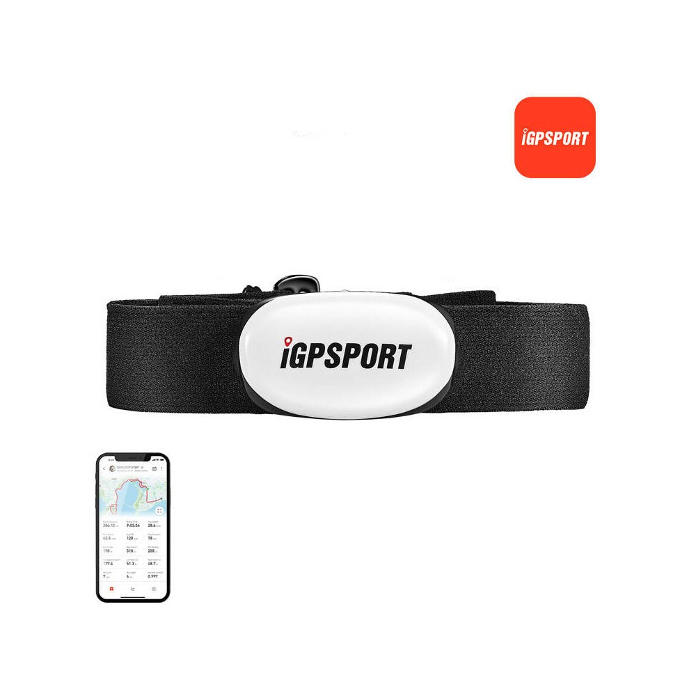 iGPSPORT HR40-bryststropp med ANT+ og Bluetooth - hvit