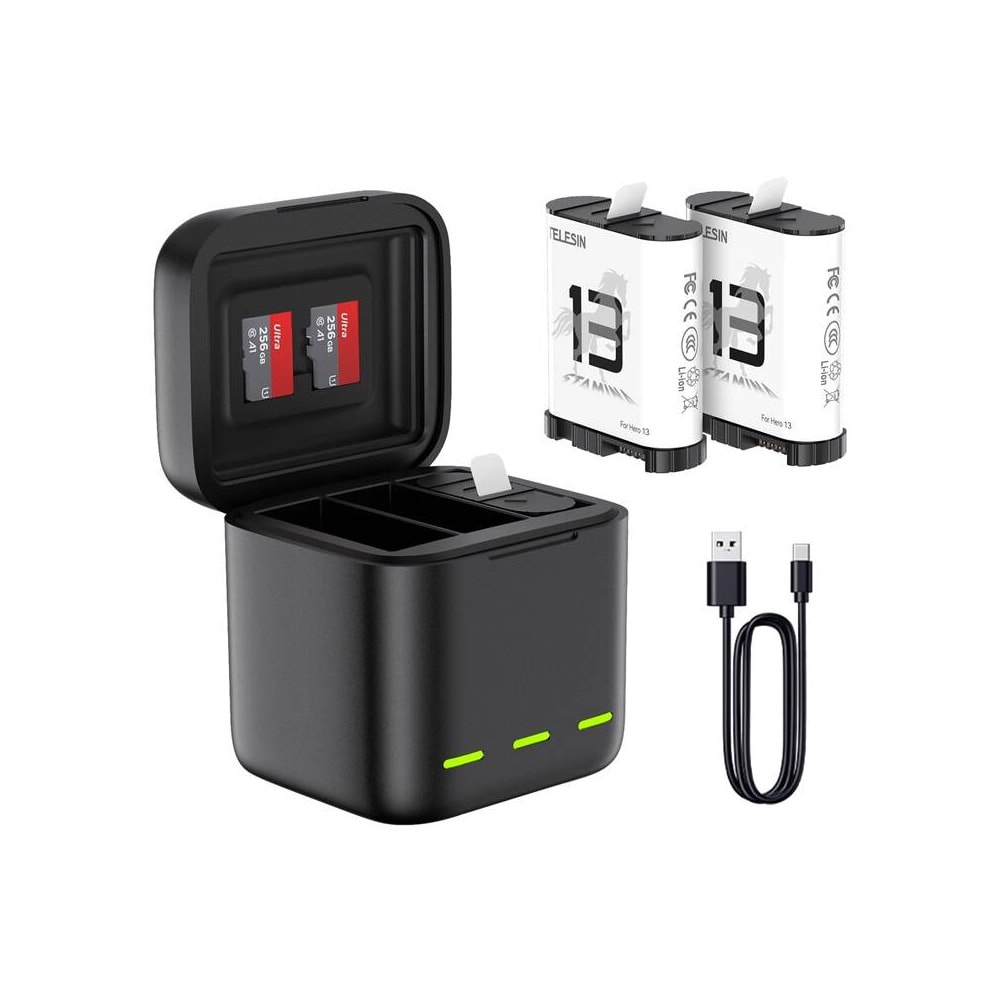 Telesin batterilader for GoPro Hero 13 Black med tre kanaler