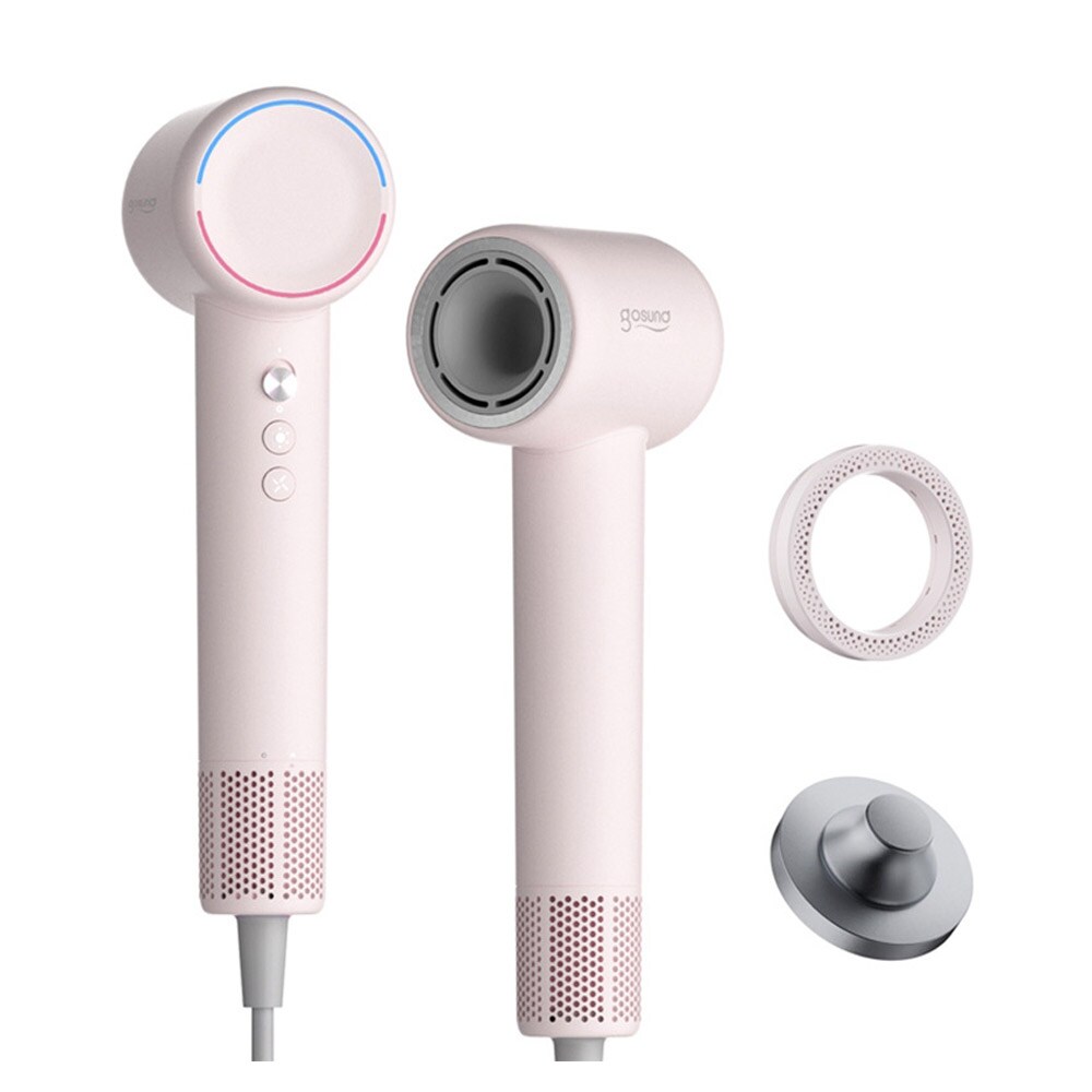 Hårføner med 1300 W effekt, ionisering og veggbrakett - Rosa