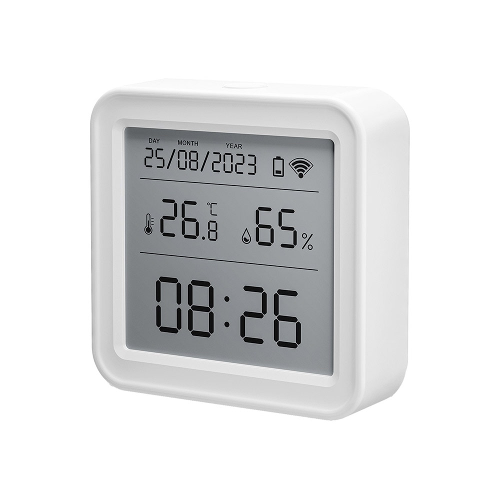 Smart termometer og fuktighetsmåler med Zigbee- og Tuya-kompatibilitet