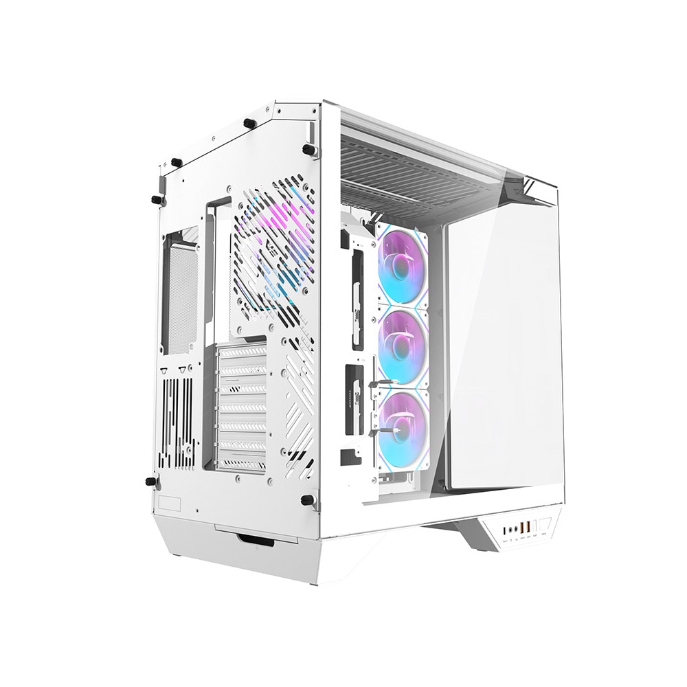 Darkflash DY470-datamaskinchassis med 4 ARGB-vifter - hvit