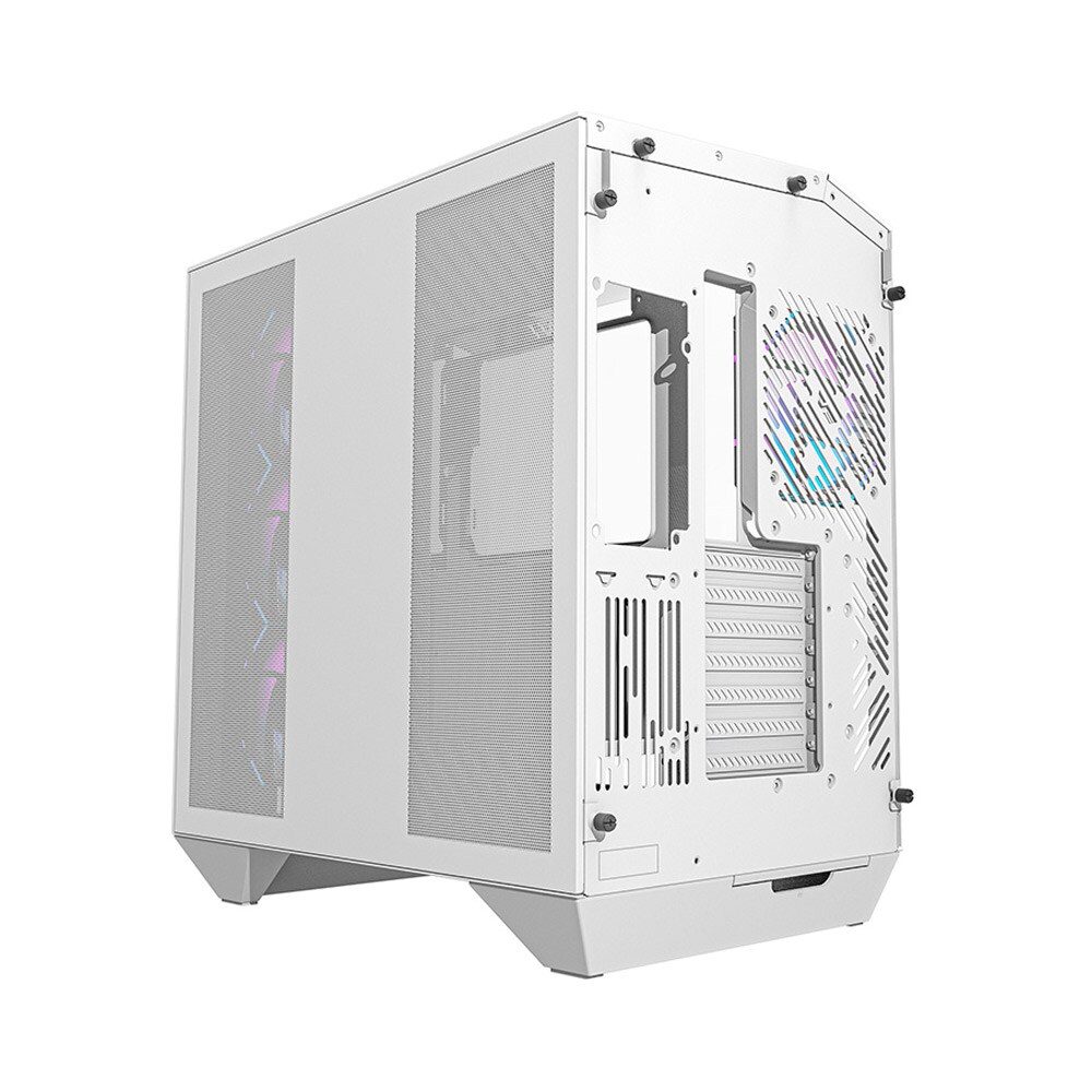 Darkflash DY470-datamaskinchassis med 4 ARGB-vifter - hvit