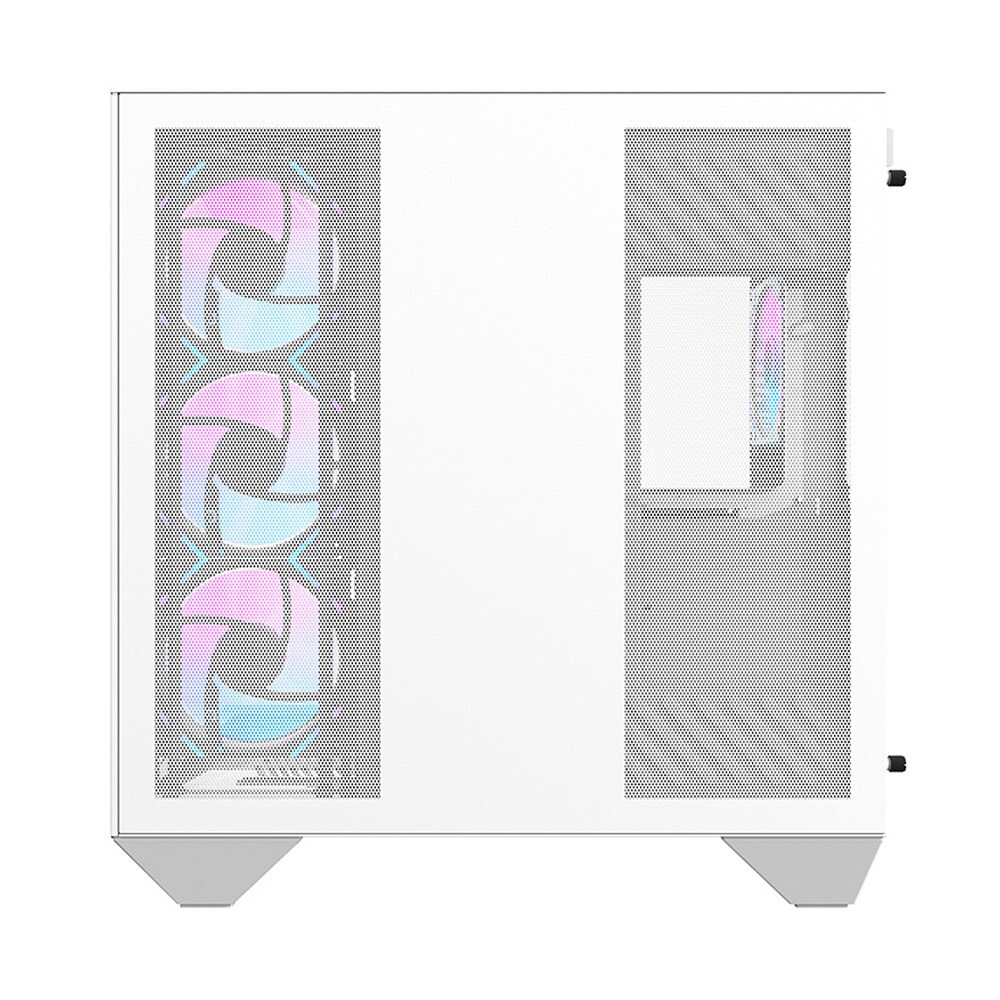 Darkflash DY470-datamaskinchassis med 4 ARGB-vifter - hvit