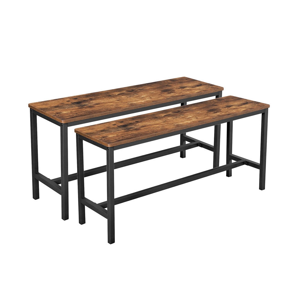 Benker til bord 108 x 32,5 x 50 cm Rustikk brun