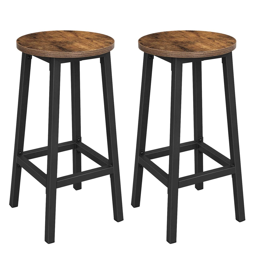 Barstoler 65 cm - Rustikk brun og Svart