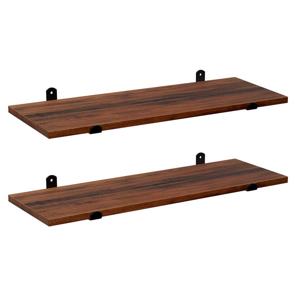 Vegghyller i tre 60 cm 2-pakning - rustikk brun