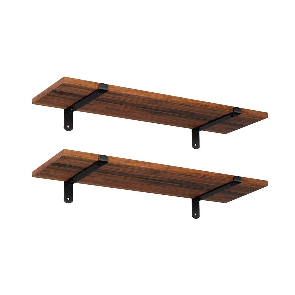 Vegghyller i tre 60 cm 2-pakning - rustikk brun