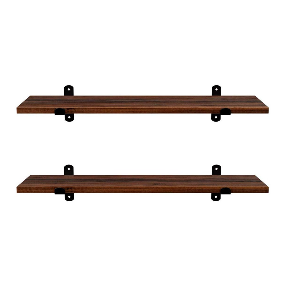 Vegghyller i tre 60 cm 2-pakning - rustikk brun
