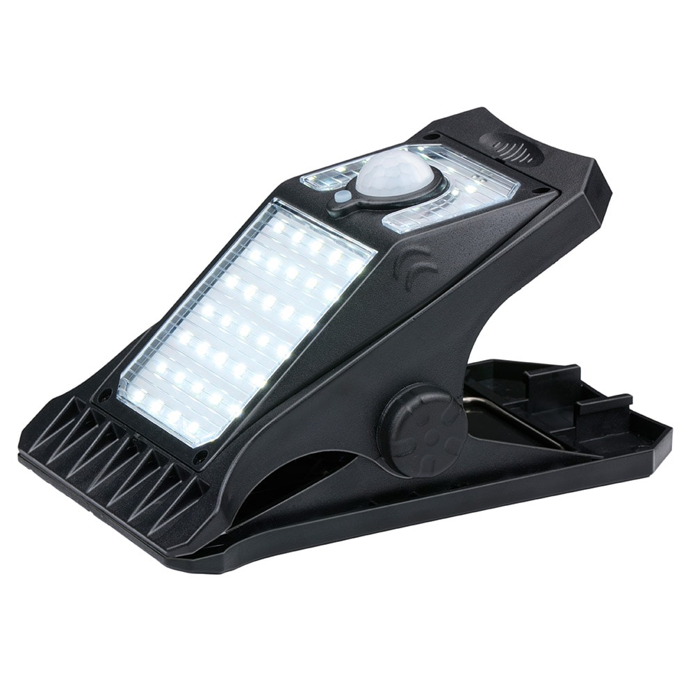 LED-lys med klemme og solcellelading