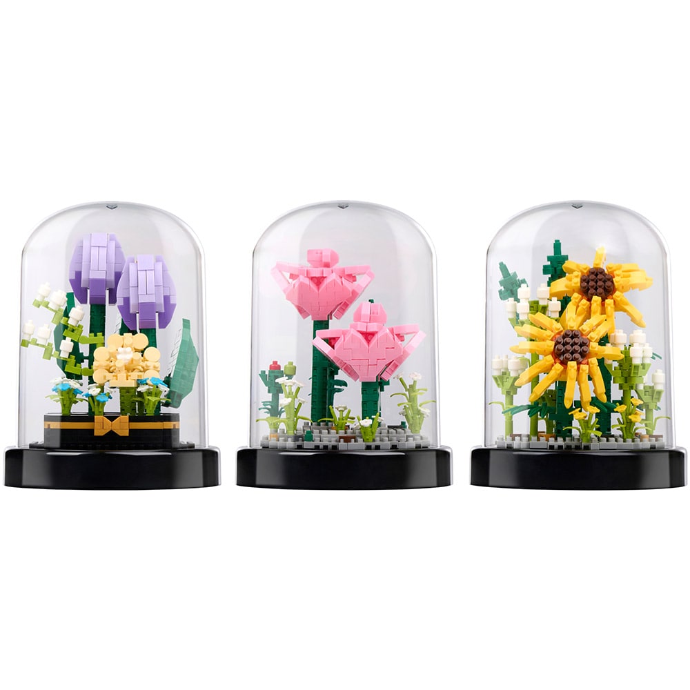 Byggeklosser i glasskuppel - Blomster