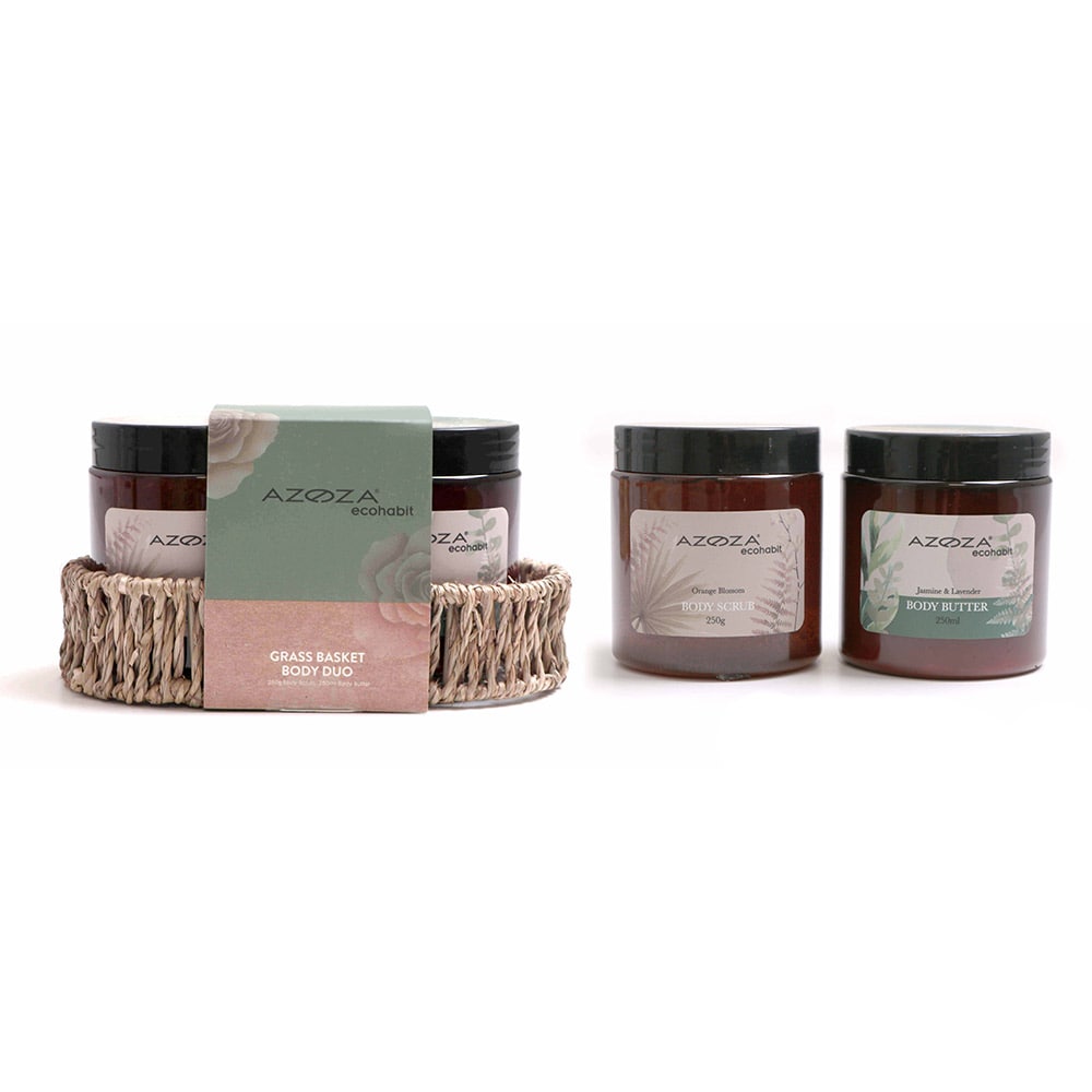 Azoza Eco body duo-sett - kroppsskrubb og kroppskrem i gaveeske