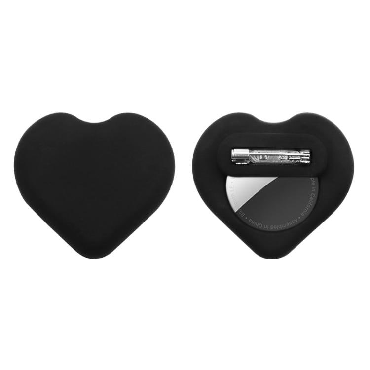 Hjerteformet silikonholder for Apple AirTag - svart