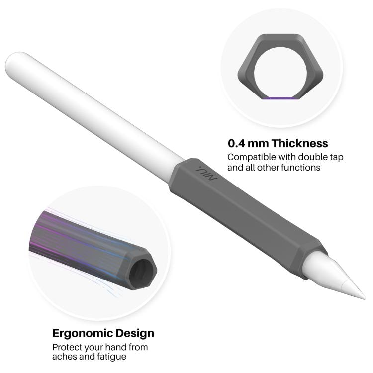 Gripevennlig silikonbeskyttelse til Apple Pencil 2 / Pro