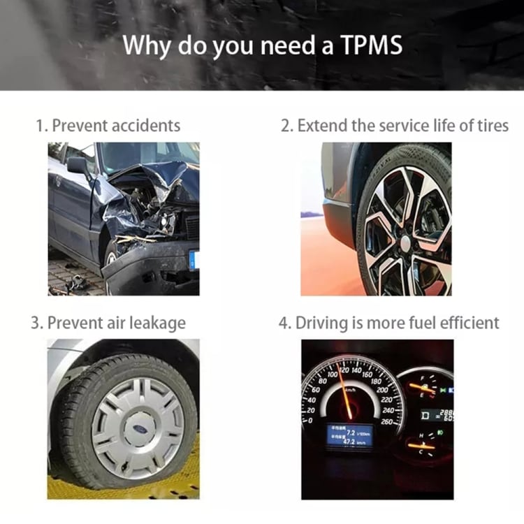 TPMS dekktrykksensor med ekstern sensor - for Android-medieenhet