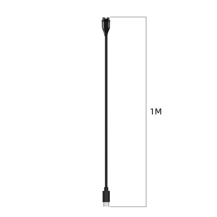 USB-lader for Garmin Fenix, Instinct, Forerunner m.fl - 1 m, svart