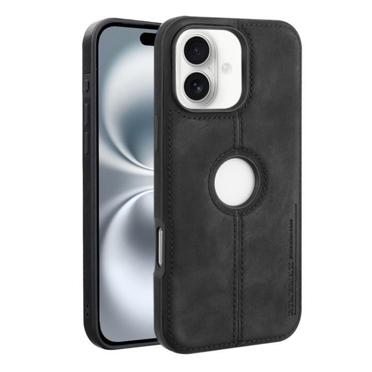 Kunstlærskall for iPhone 16 - Svart