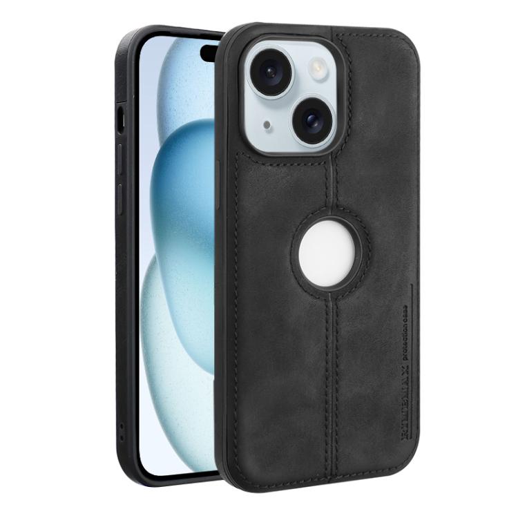 Kunstlærskall for iPhone 15 - Svart