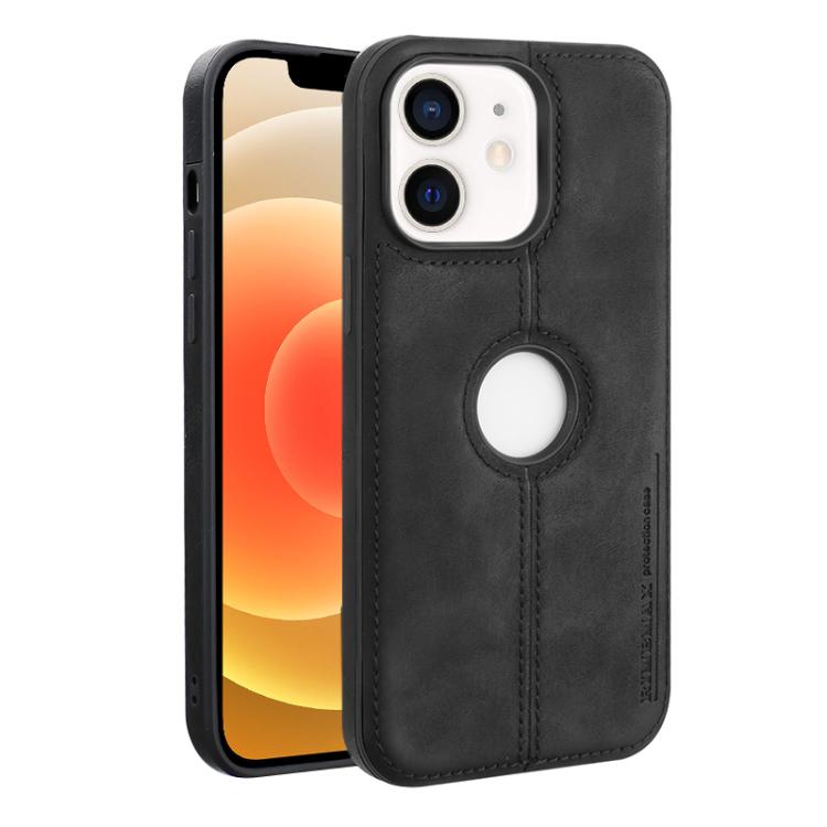 Kunstlærskall for iPhone 12 - Svart