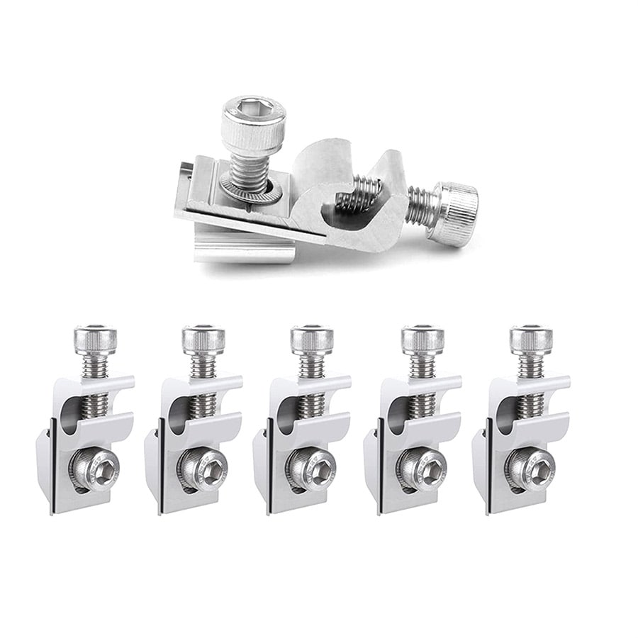 Jordingsklemme i aluminium for solcelleanlegg - 6-pakning