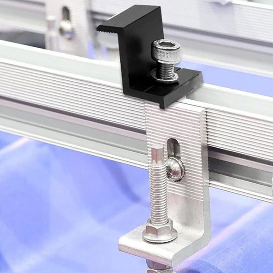 Endeklemme i aluminium - 30 mm brakett for solcellepaneler, 10-pk
