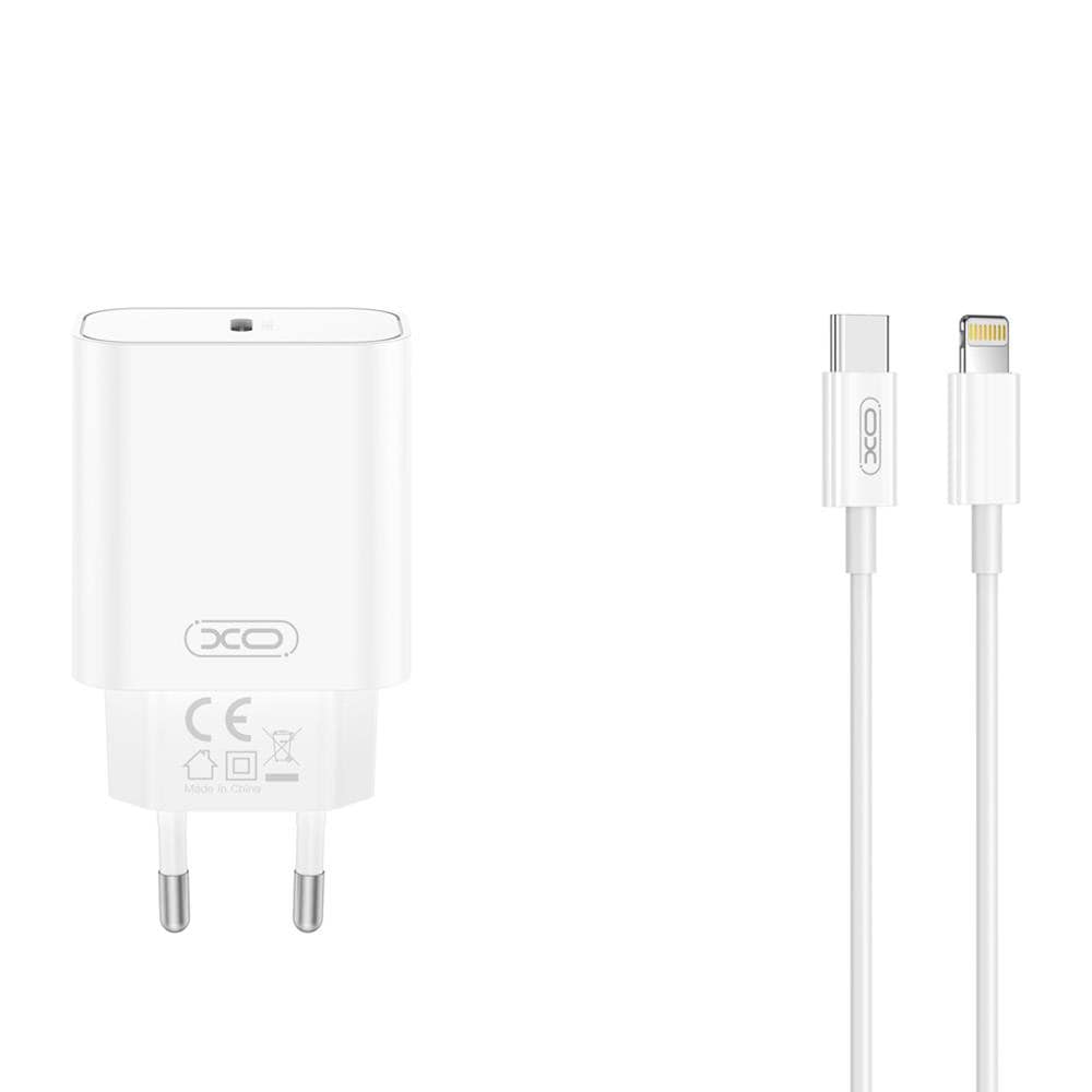 XO USB-lader med USB-C PD 20W + USB-C til Lightning-kabel