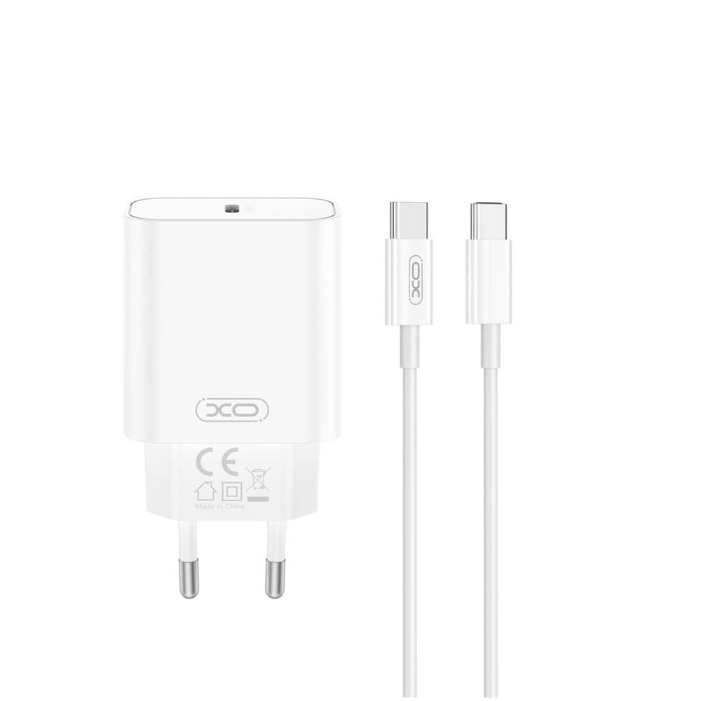 XO USB-lader med USB-C PD 20W + USB-C-kabel