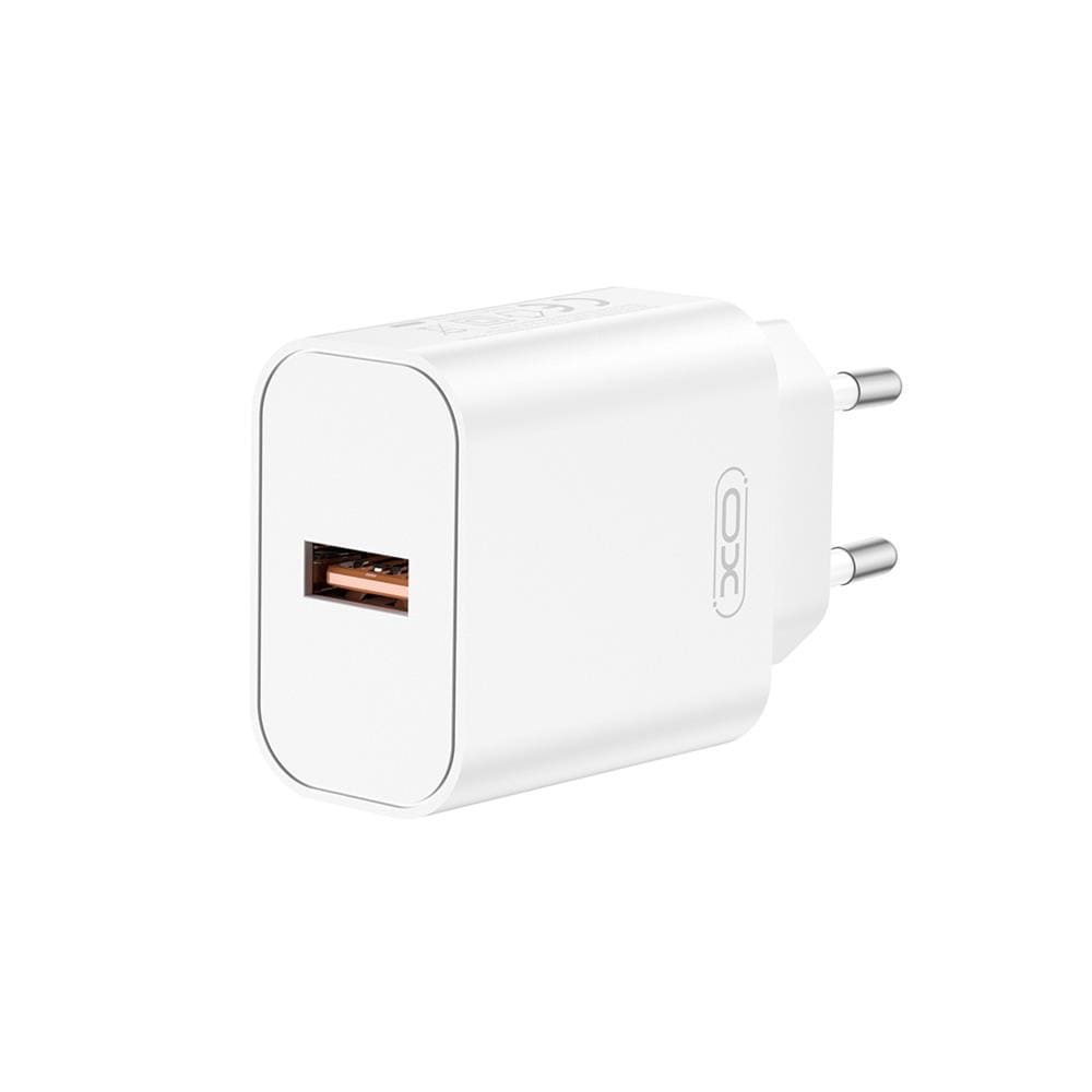 XO USB-lader med QC 18W - kompakt hurtiglader med USB-A