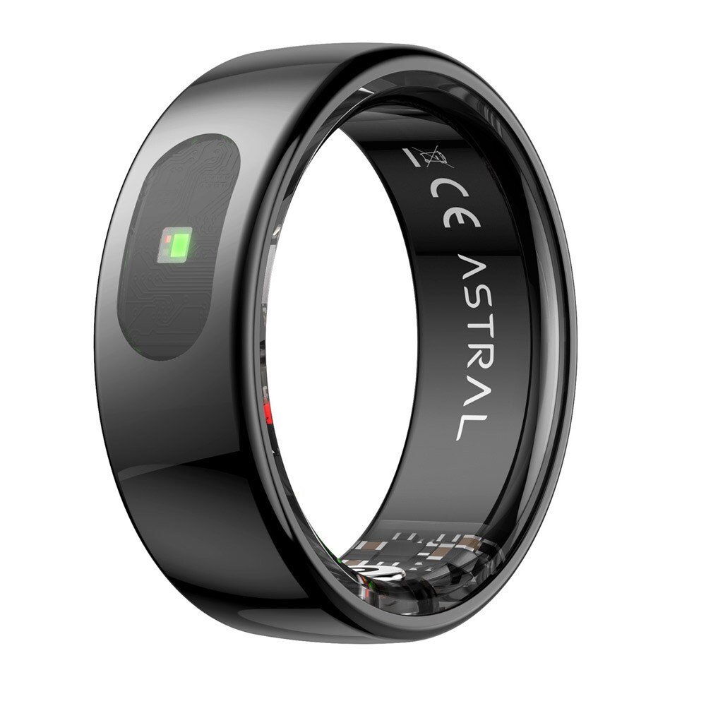 Forever Astral SR-100 Smartring – Helseovervåking og Bevegelseskontroll i Svart, Størrelse 7