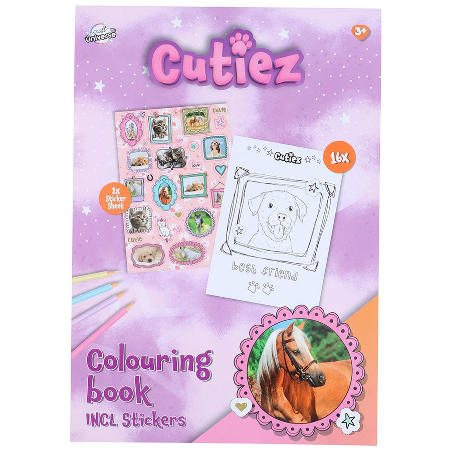 A4 Cuties fargeleggingsbok - Hunder og katter