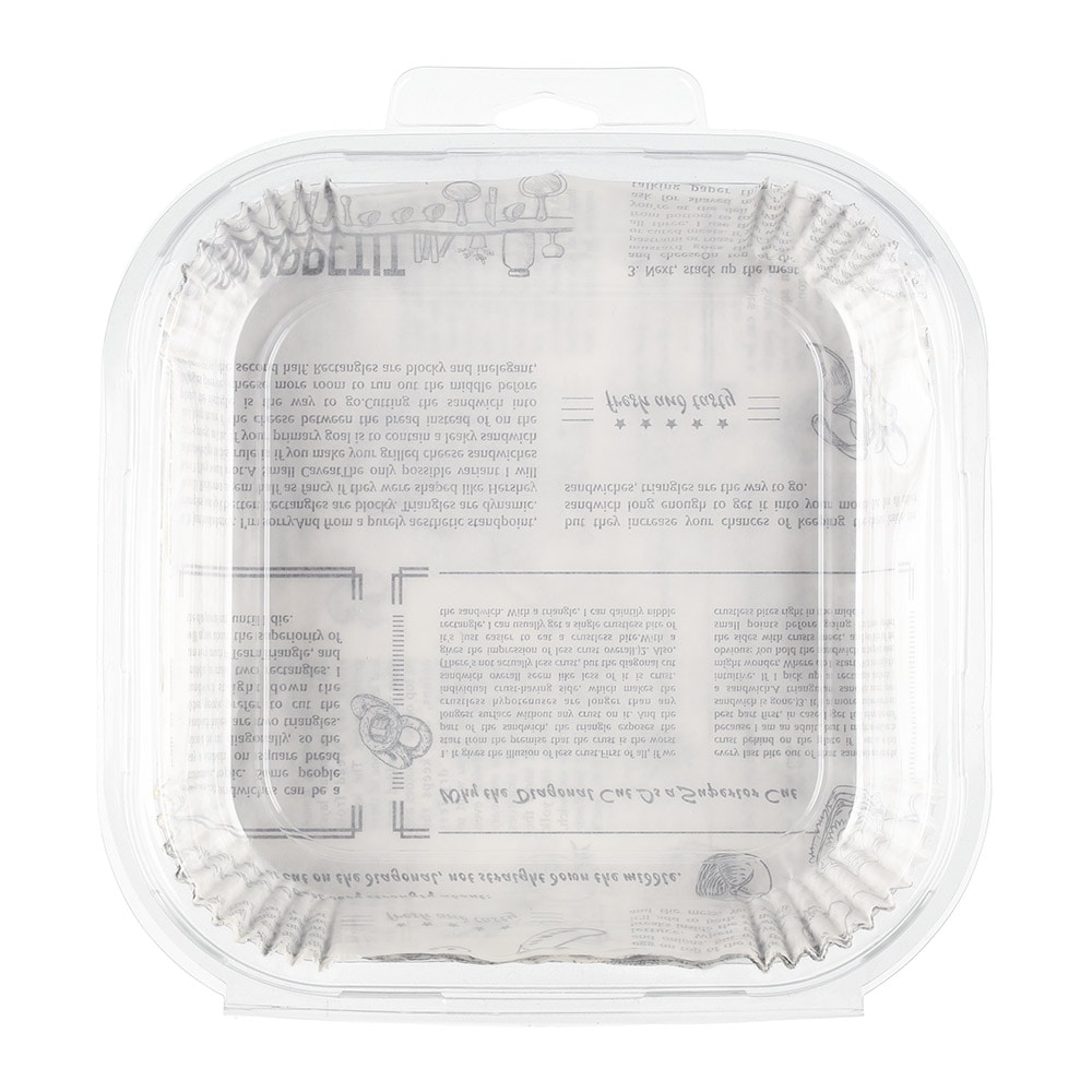 Beskyttelsespapir for airfryer firkantet, 50-pk - Ø 25/20 cm med håndtak