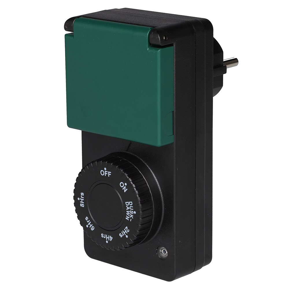 Skumringsrelé med timer for utendørsbelysning