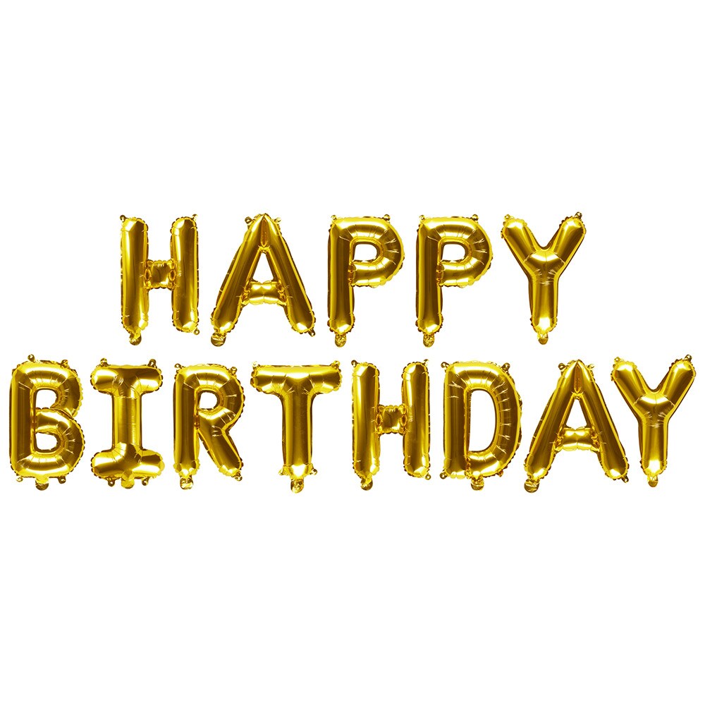 Happy Birthday folieballongsett - Gull