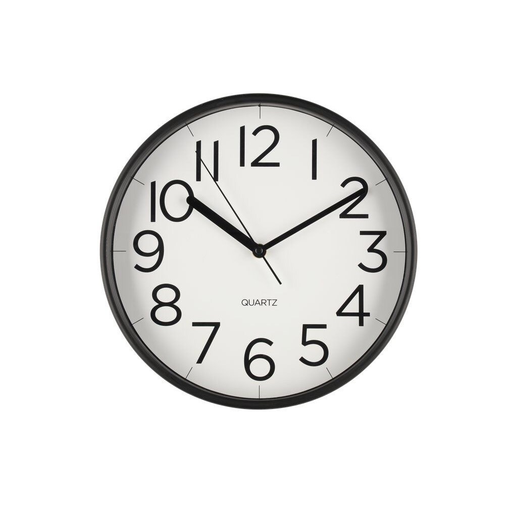 Veggklokke Tiempo 30 cm med lydløs mekanisme - Svart