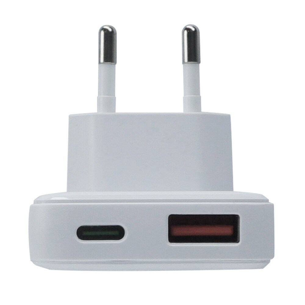 Qualo GaN Slim vegglader med USB og PD USB-C 45W - hvit