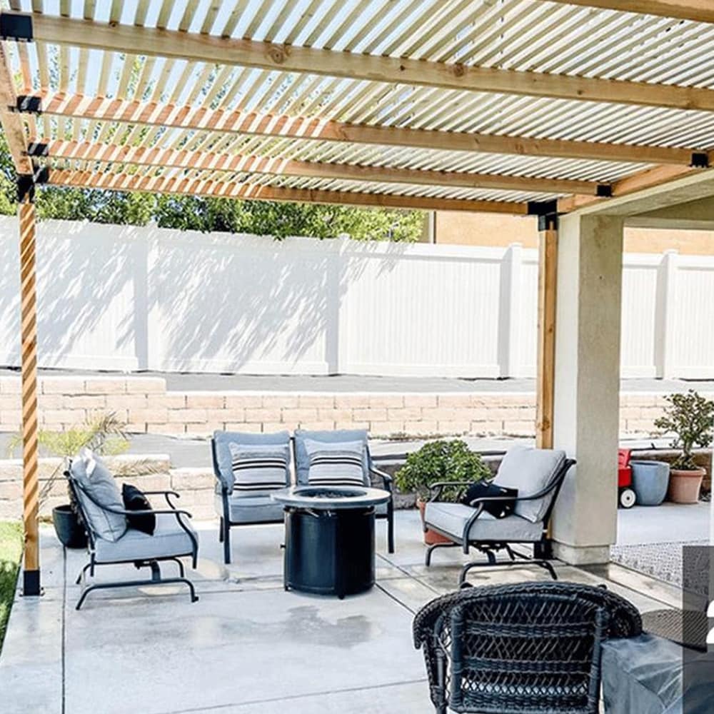 Bjelkesko for pergola i rustfritt stål, 4-pk