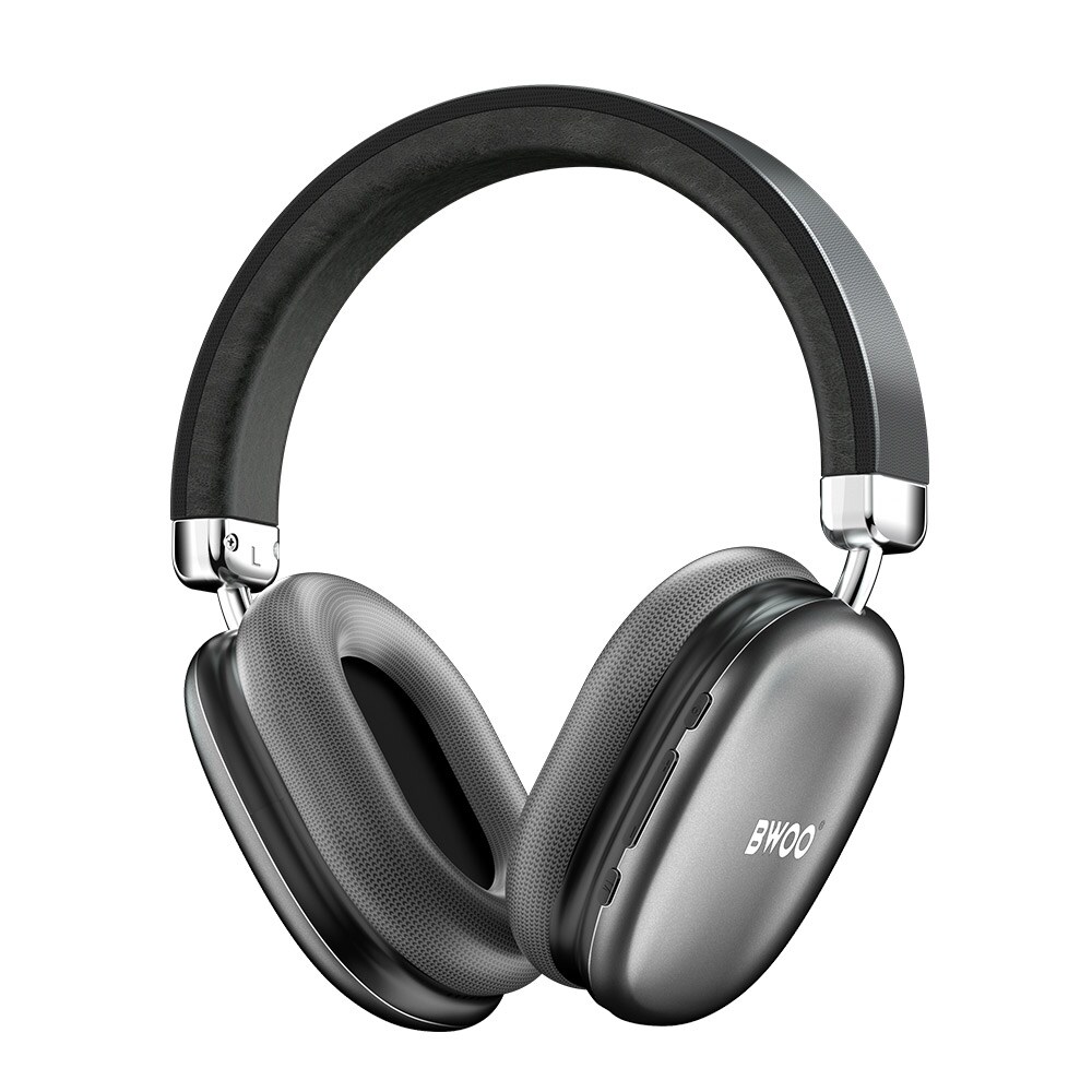 BWOO trådløse hodetelefoner med Bluetooth 5.3 og TF-støtte - grå