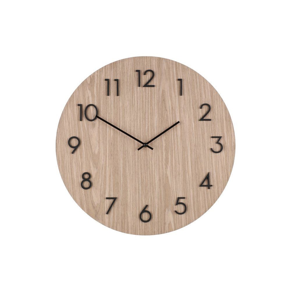 Veggklokke 50 cm – analog, lyst treutseende